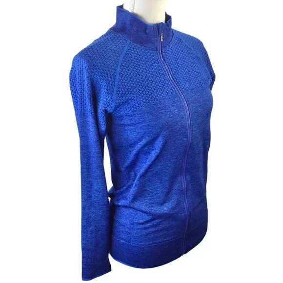 Stella Elyse Active Athletic Jacket Royal Blue Lightweight M/L Full Zip Stretch - Picture 4 of 11